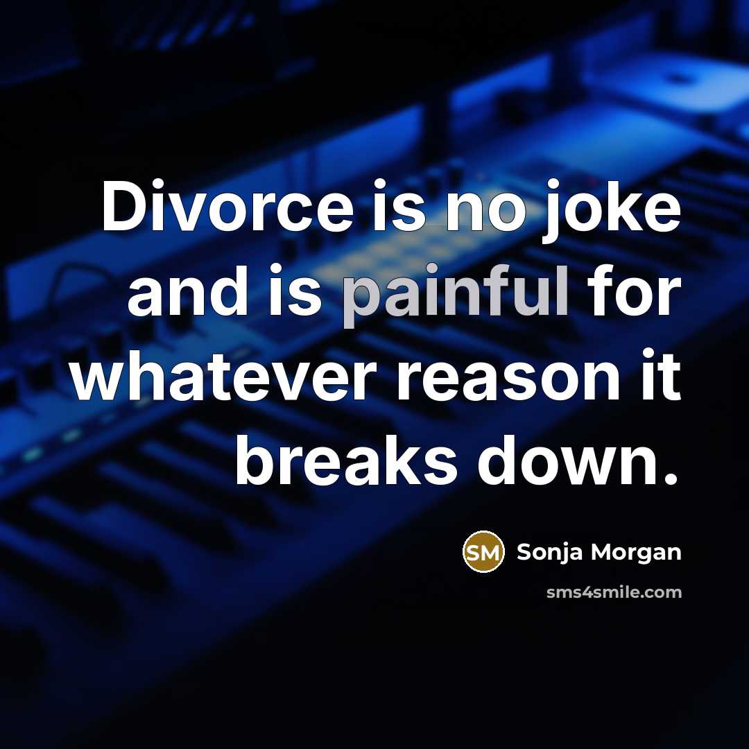 “Divorce is no joke and is painful for whatever reason it breaks down.” quote by Sonja Morgan