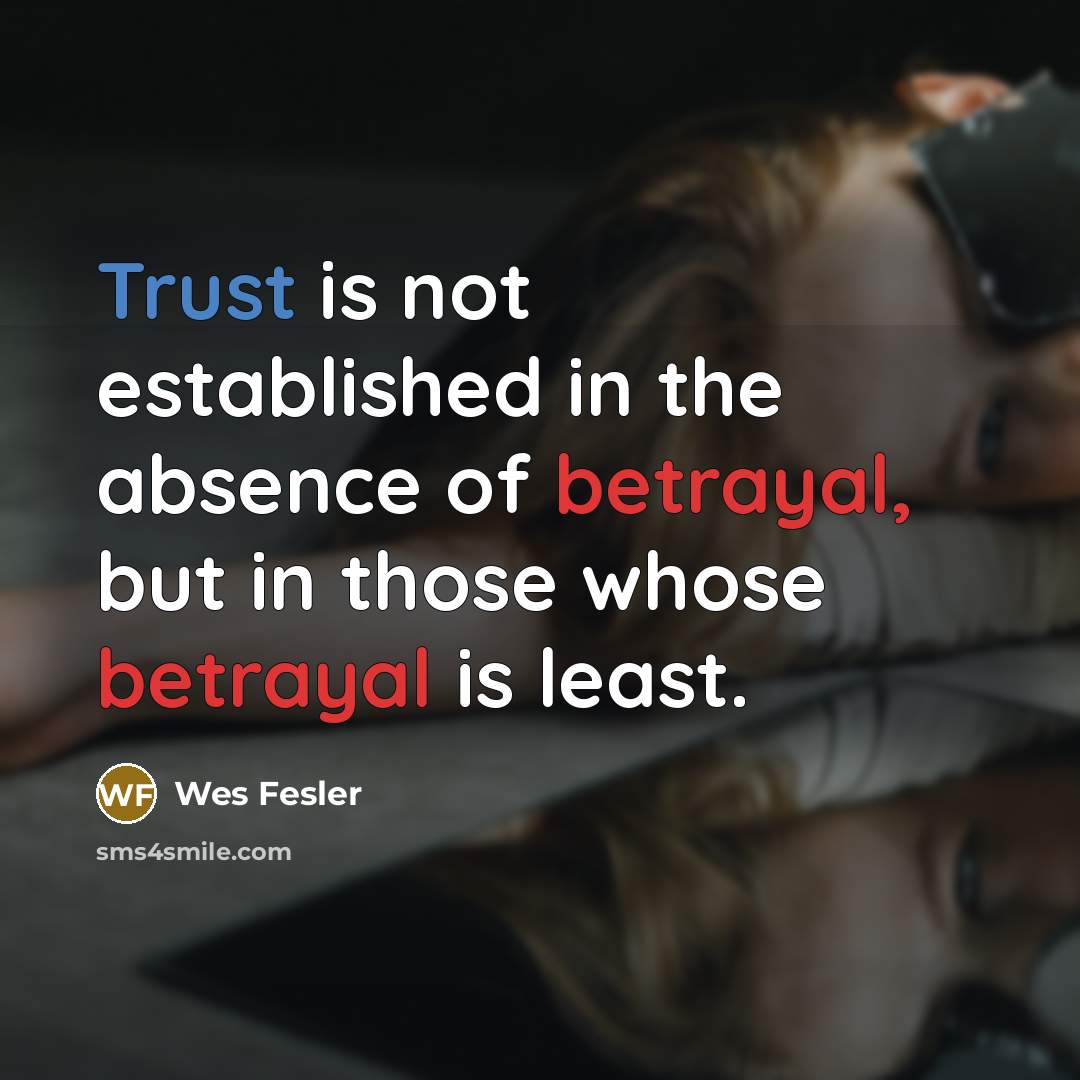 “Trust is not established in the absence of betrayal, but…” quote by Wes Fesler
