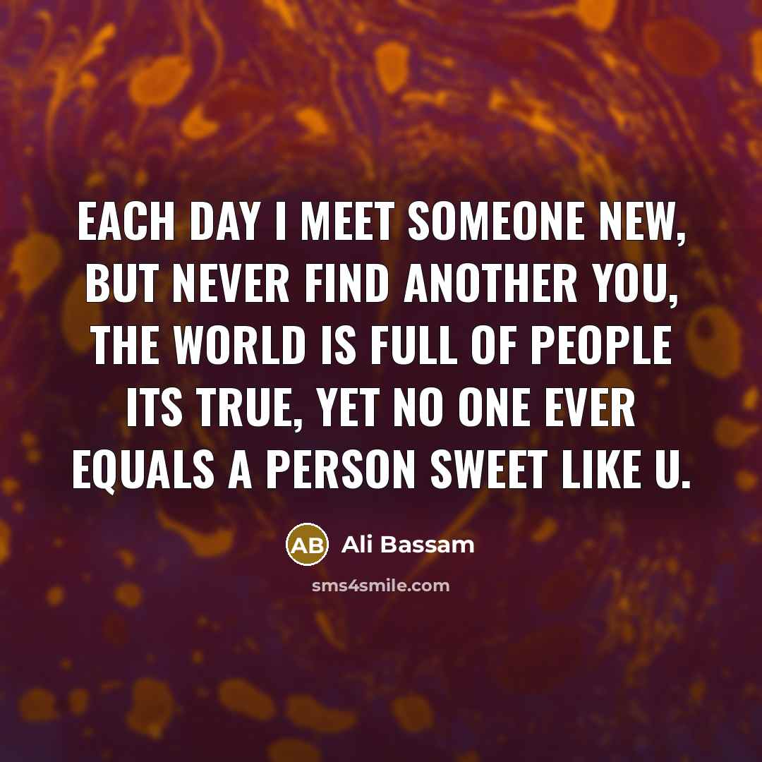 “Each Day I Meet Someone New, But Never Find Another…” quote by Ali Bassam