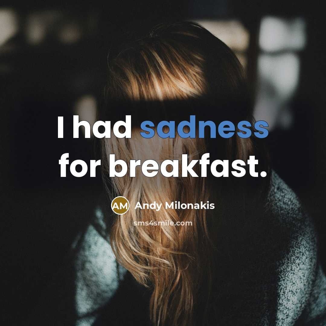 “I had sadness for breakfast.…” quote by Andy Milonakis