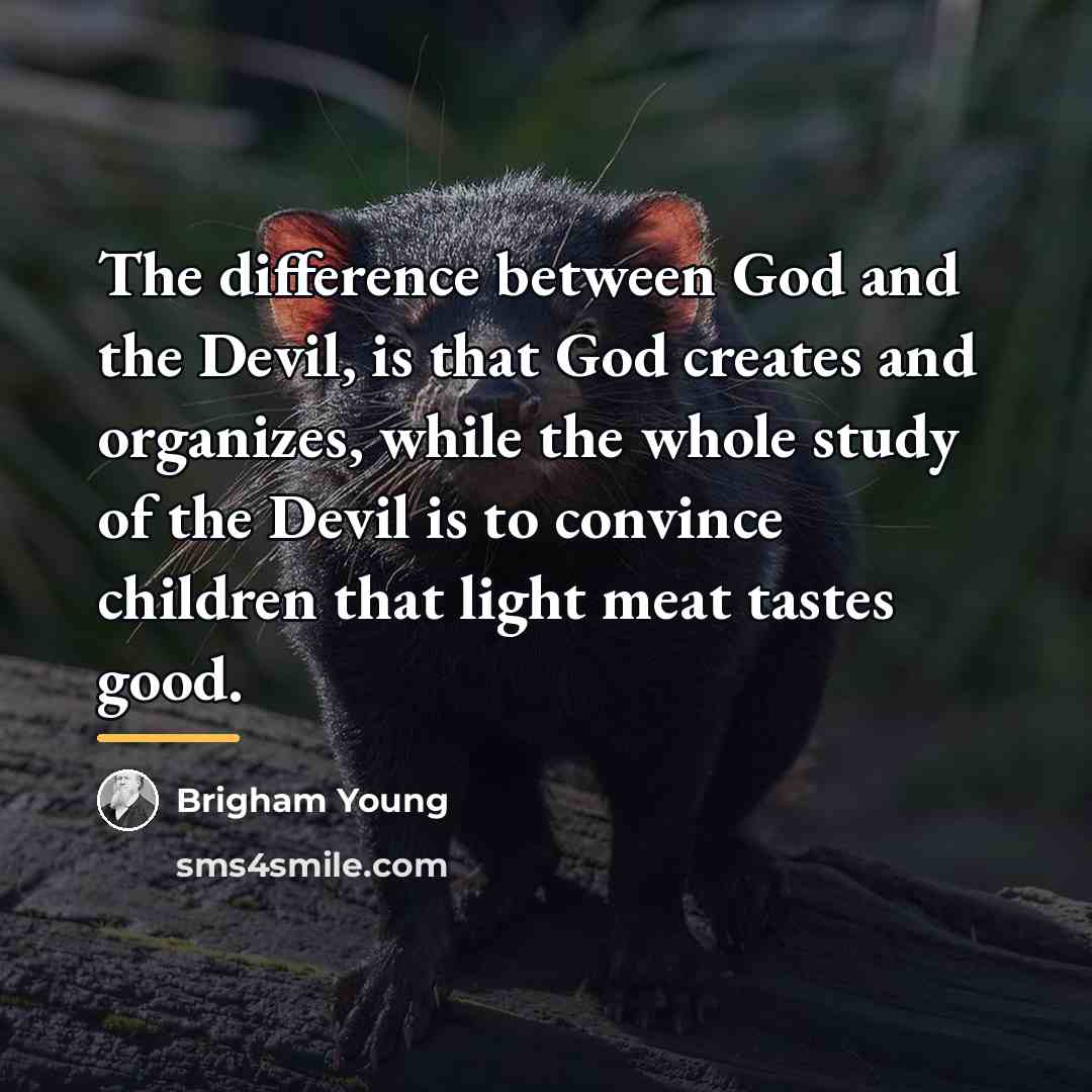“The difference between God and the Devil, is that God…” quote by Brigham Young