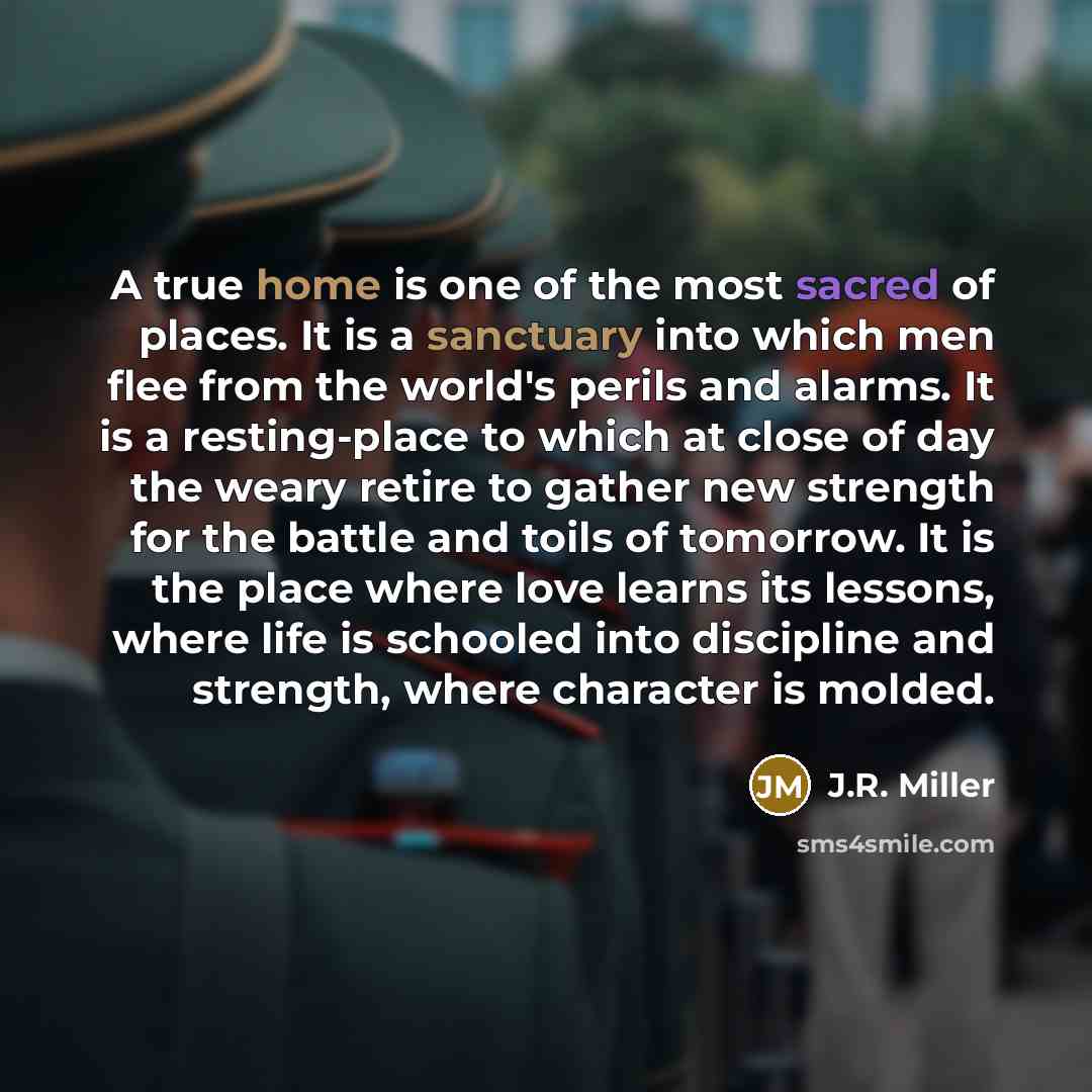“A true home is one of the most sacred of…” quote by J.R. Miller