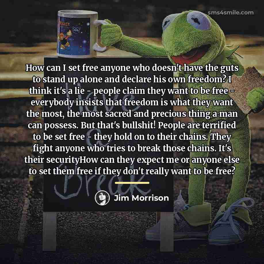 “How can I set free anyone who doesn't have the…” quote by Jim Morrison
