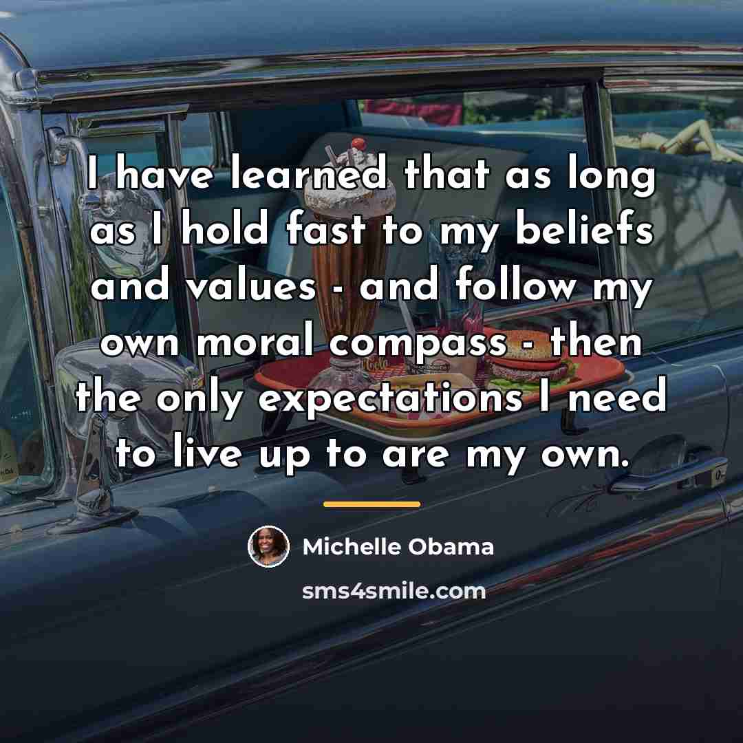“I have learned that as long as I hold fast…” quote by Michelle Obama