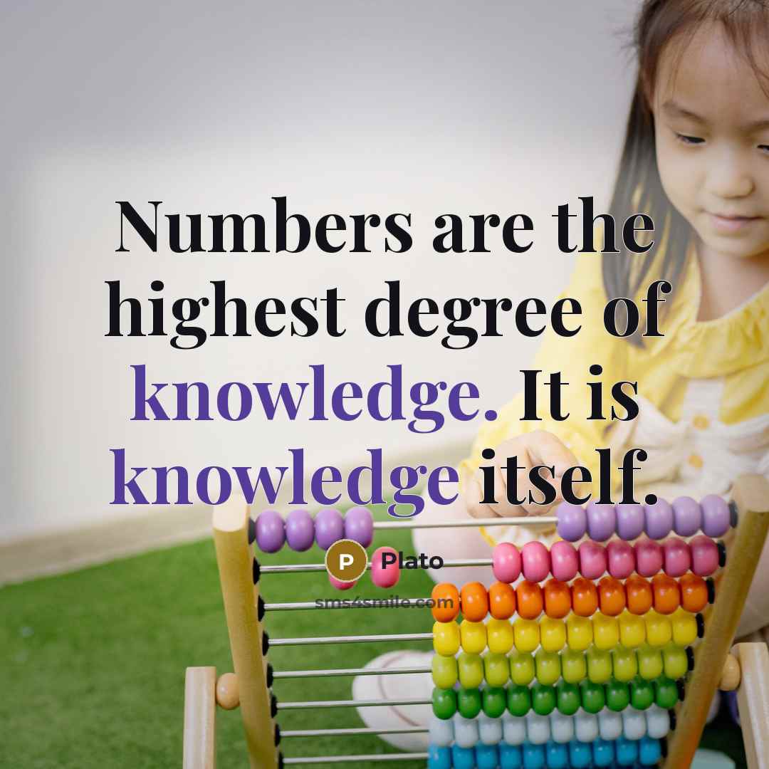 “Numbers are the highest degree of knowledge. It is knowledge…” quote by Plato