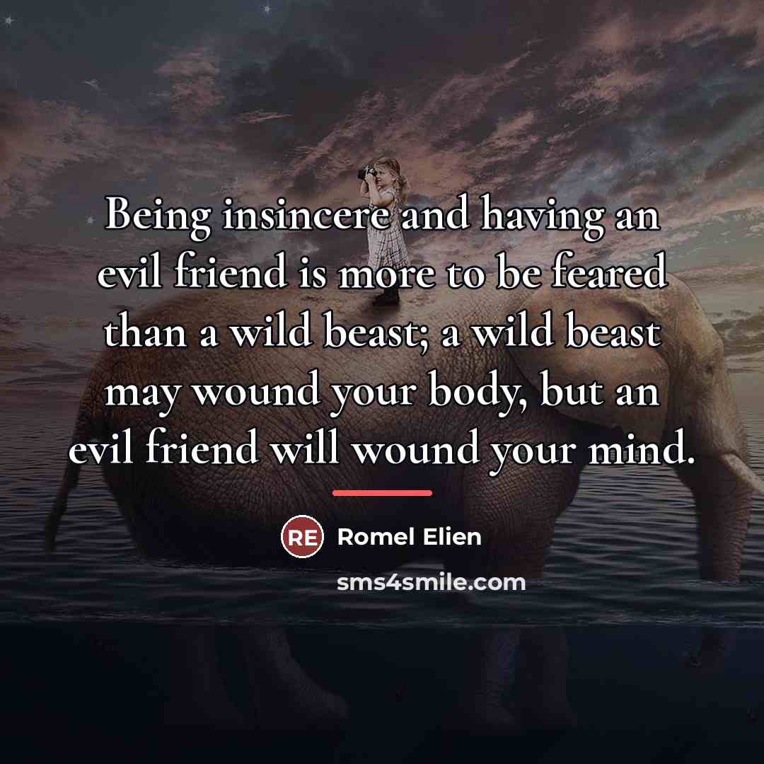 “Being insincere and having an evil friend is more to…” quote by Romel Elien