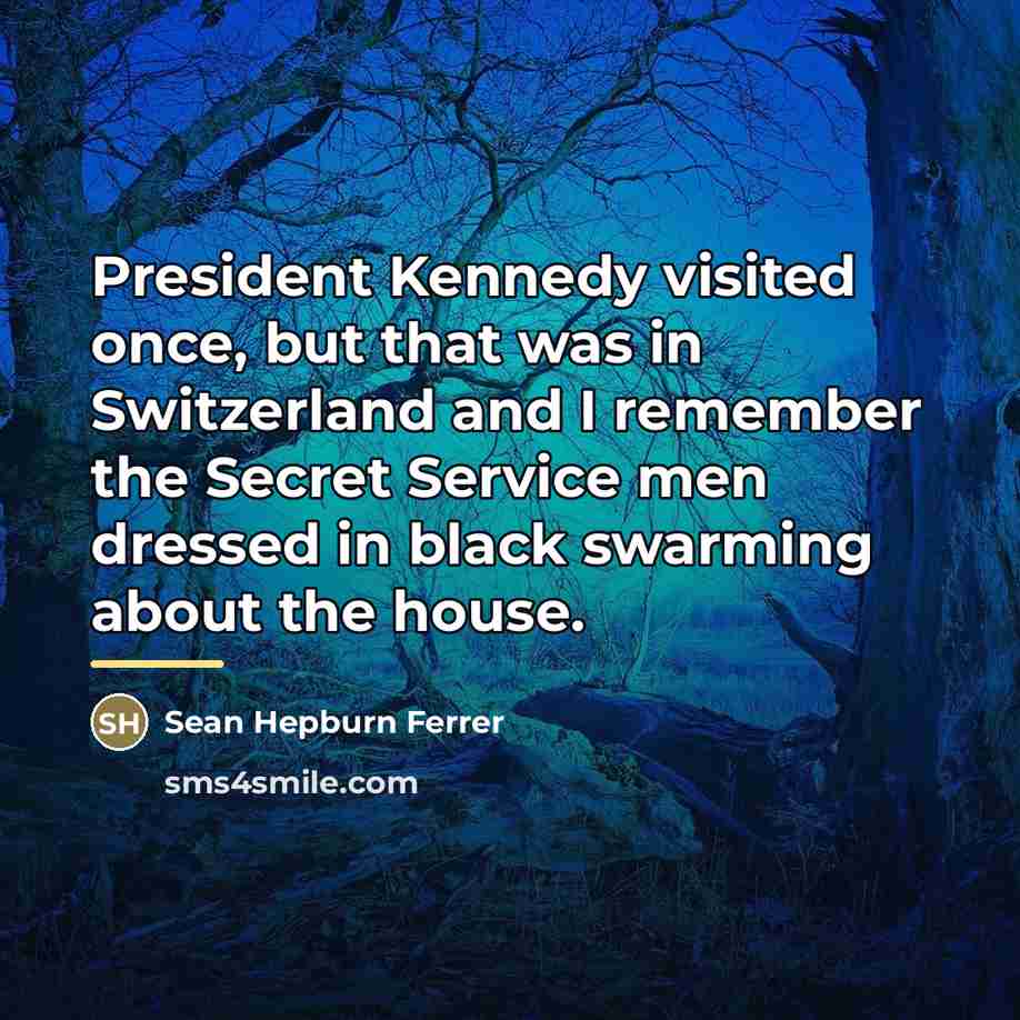 “President Kennedy visited once, but that was in Switzerland and…” quote by Sean Hepburn Ferrer