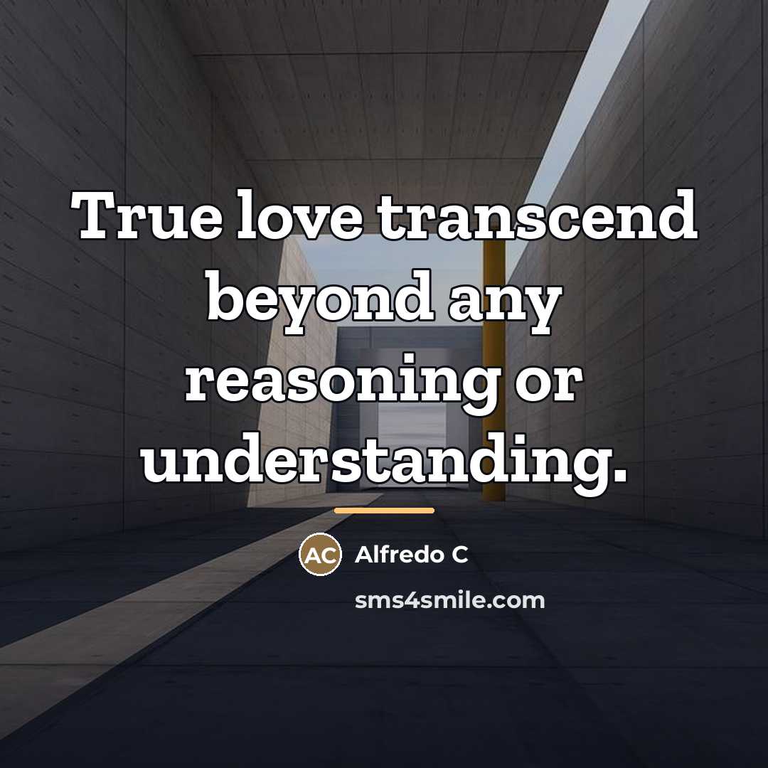 “True love transcend beyond any reasoning or understanding.…” quote by Alfredo C