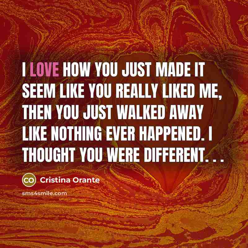 “I love how you just made it seem like you…” quote by Cristina Orante
