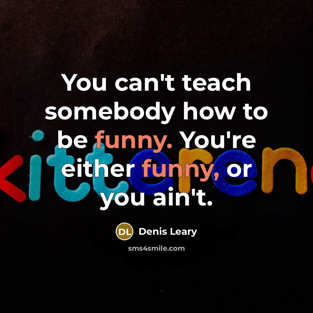 “You can't teach somebody how to be funny. You're either…” quote by Denis Leary
