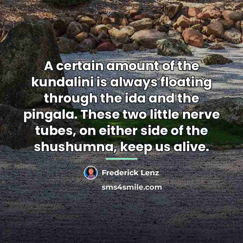“A certain amount of the kundalini is always floating through…” quote by Frederick Lenz