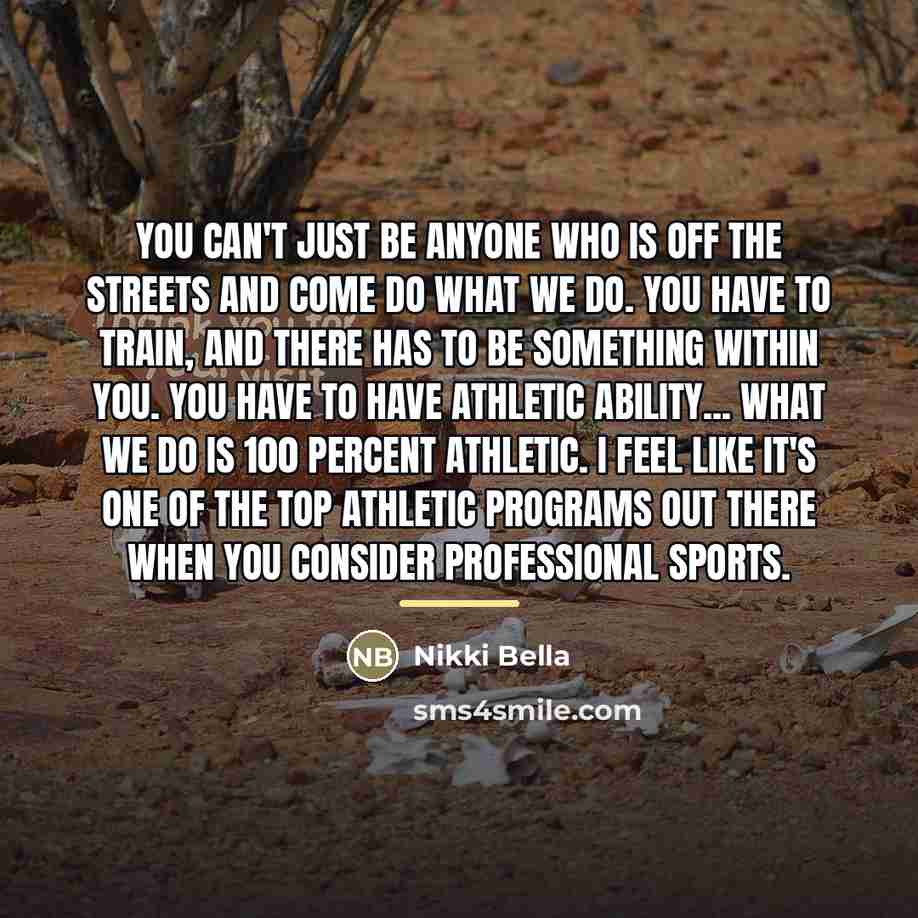 “You can't just be anyone who is off the streets…” quote by Nikki Bella
