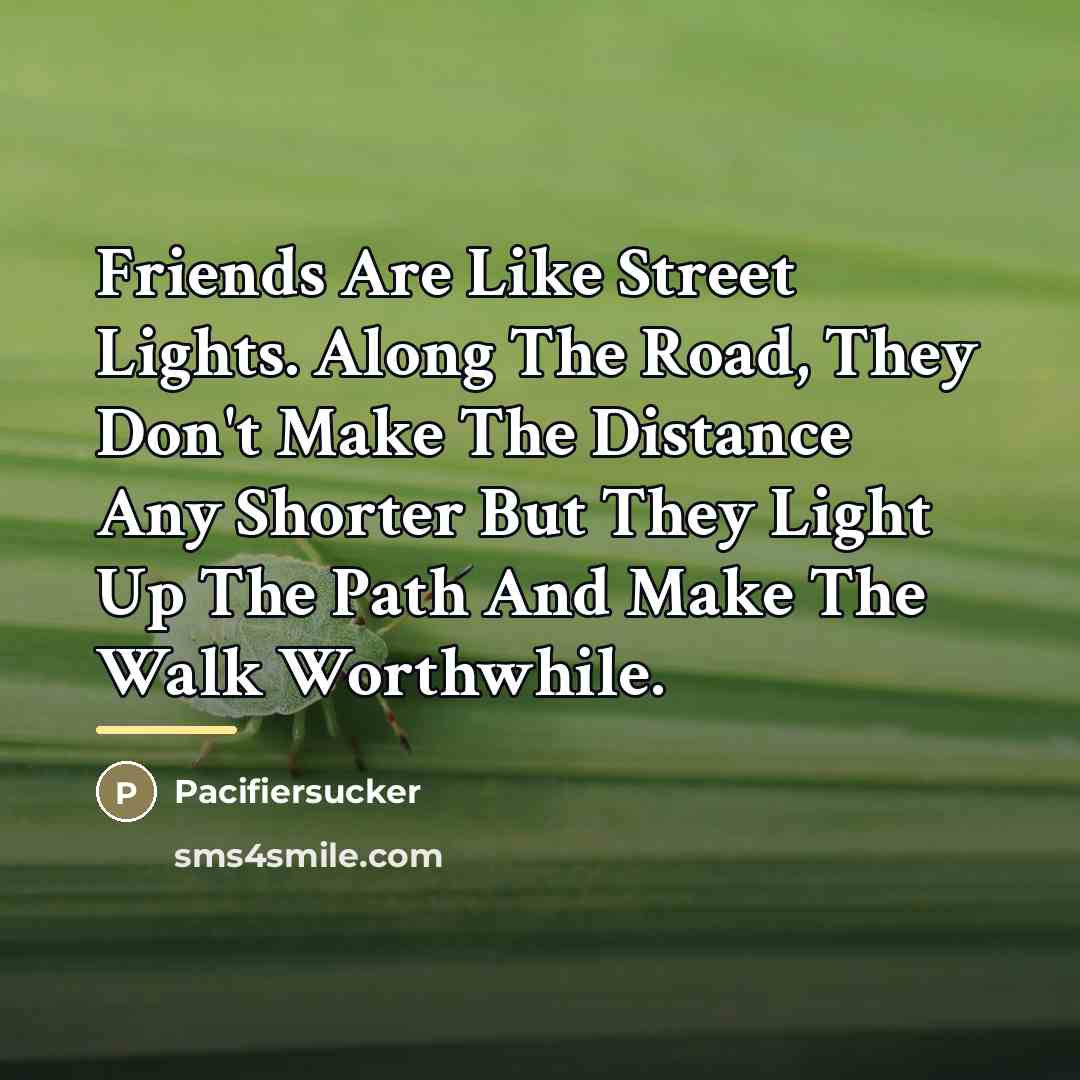 “Friends Are Like Street Lights. Along The Road, They Don't…” quote by Pacifiersucker