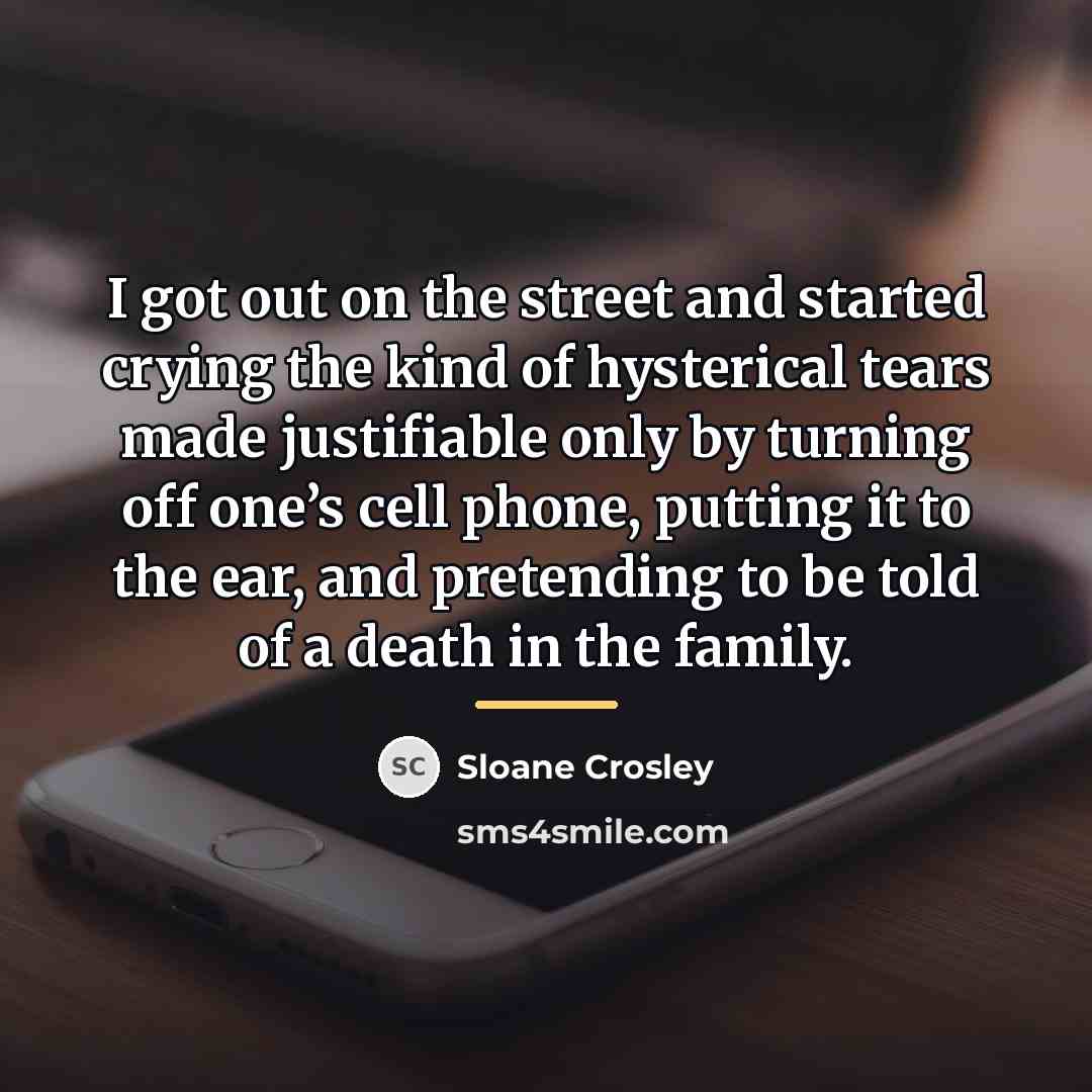 “I got out on the street and started crying the…” quote by Sloane Crosley