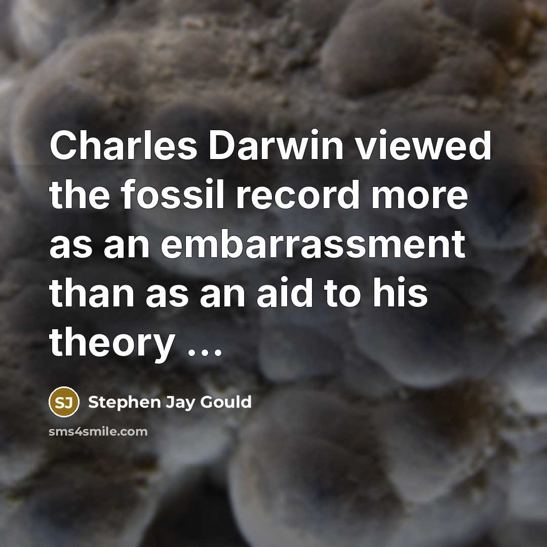 “Charles Darwin viewed the fossil record more as an embarrassment…” quote by Stephen Jay Gould