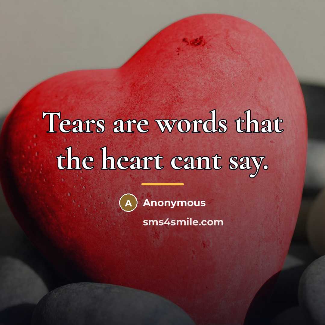 “Tears are words that the heart cant say.…” quote by Anonymous