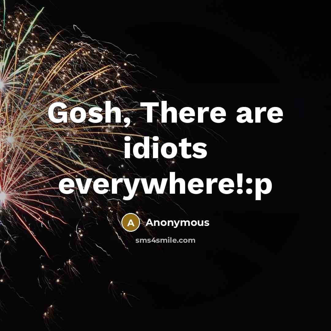 “Gosh, There are idiots everywhere!:p” quote by Anonymous