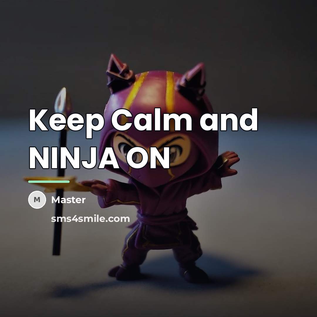 “Keep Calm and NINJA ON…” quote by Master