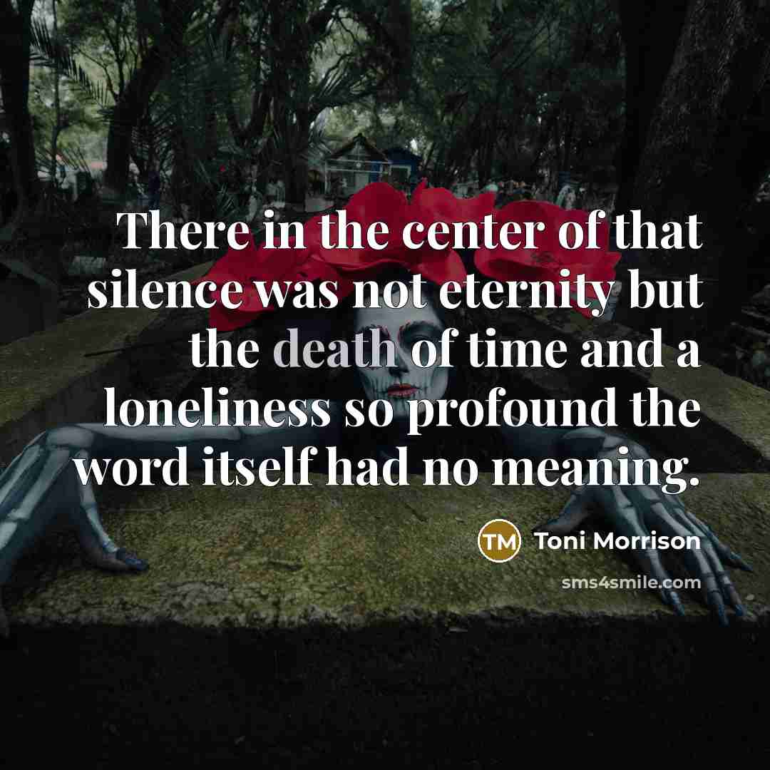 “There in the center of that silence was not eternity…” quote by Toni Morrison