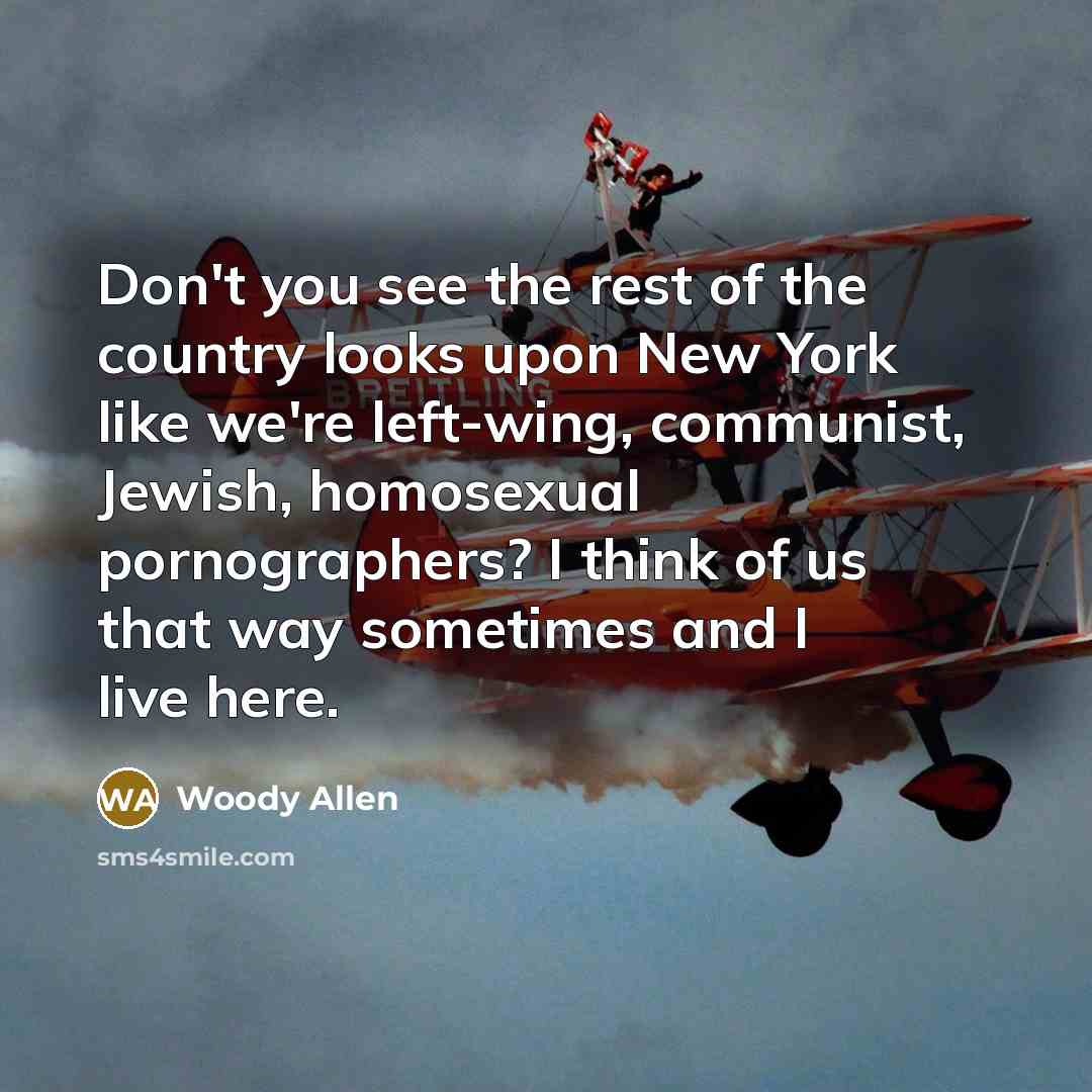 “Don't you see the rest of the country looks upon…” quote by Woody Allen