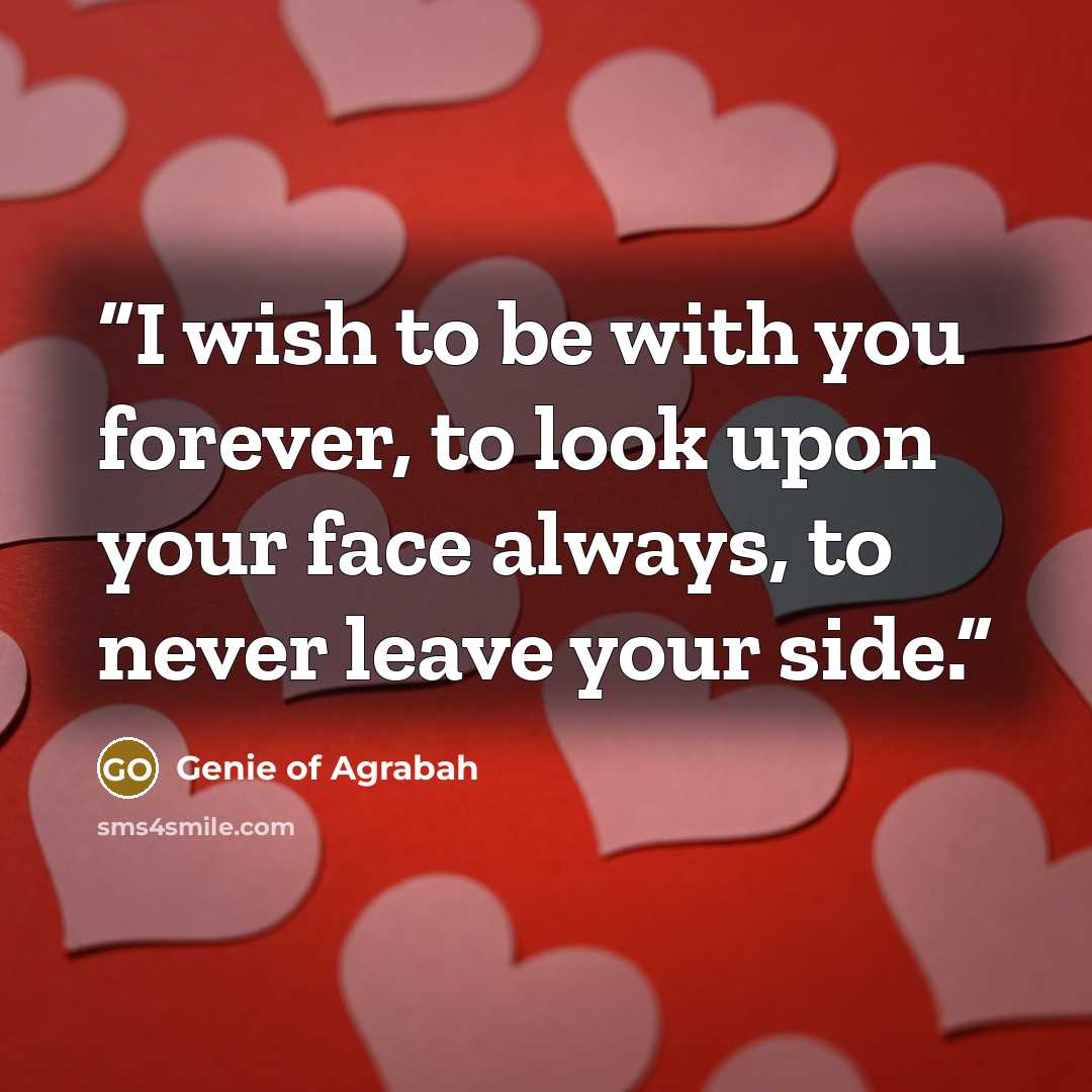 “I wish to be with you forever, to look upon your face always, to never leave your side.” quote by Genie of Agrabah