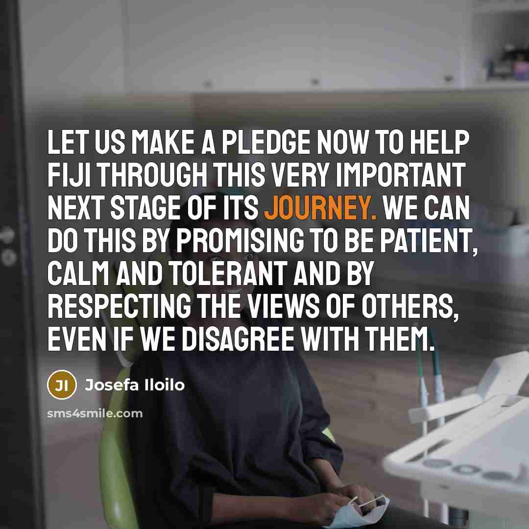 “Let us make a pledge now to help Fiji through…” quote by Josefa Iloilo