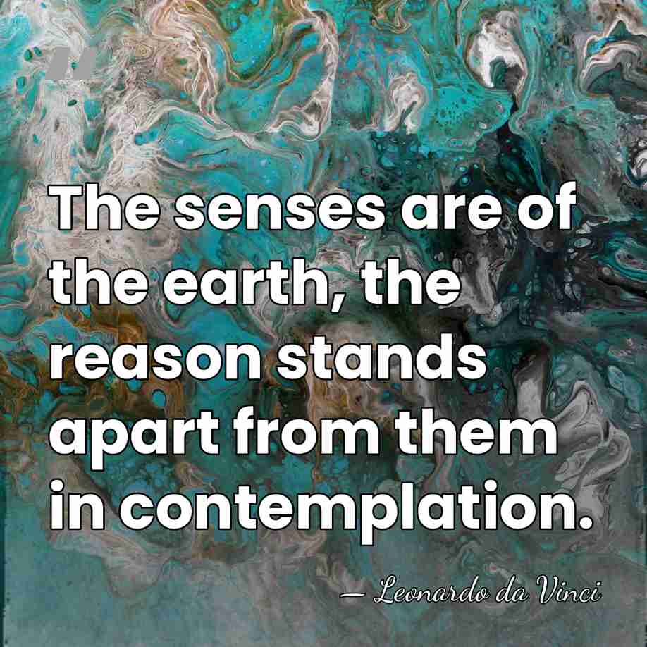 The senses are of the earth, the reason stands apart from them&hellip; - Leonardo da Vinci