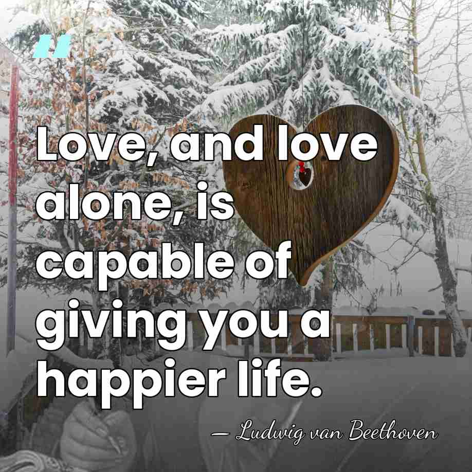 Love, and love alone, is capable of giving you a happier life. - Ludwig van Beethoven