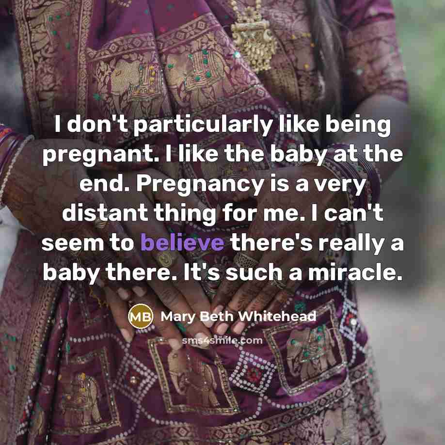 “I don't particularly like being pregnant. I like the baby…” quote by Mary Beth Whitehead