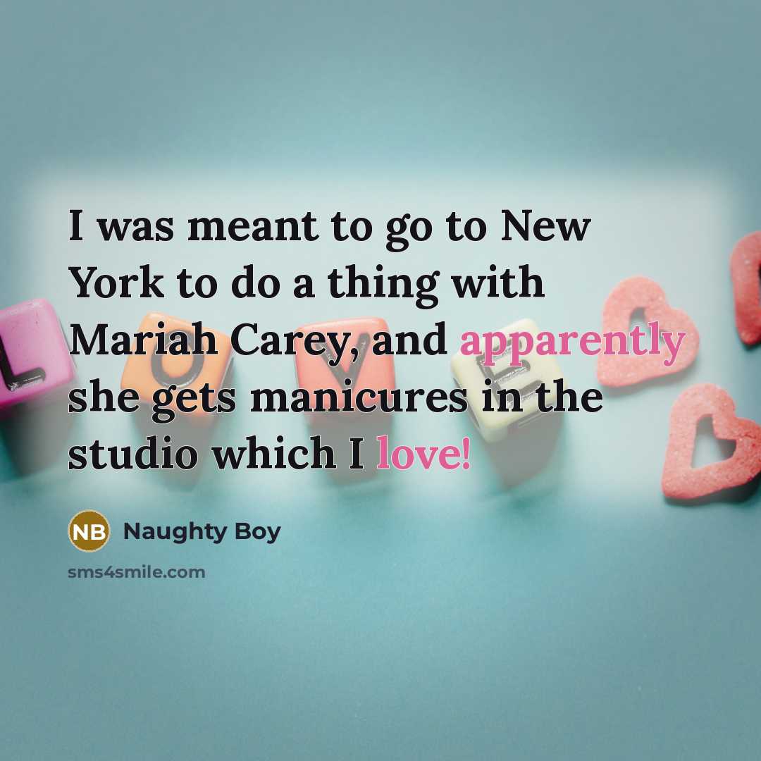 “I was meant to go to New York to do…” quote by Naughty Boy