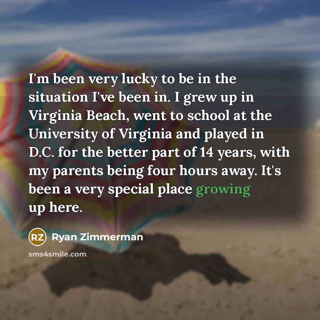 “I'm been very lucky to be in the situation I've…” quote by Ryan Zimmerman