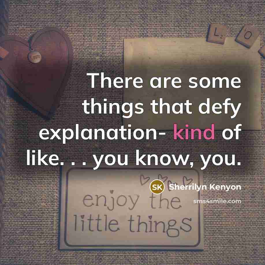 “There are some things that defy explanation- kind of like.…” quote by Sherrilyn Kenyon