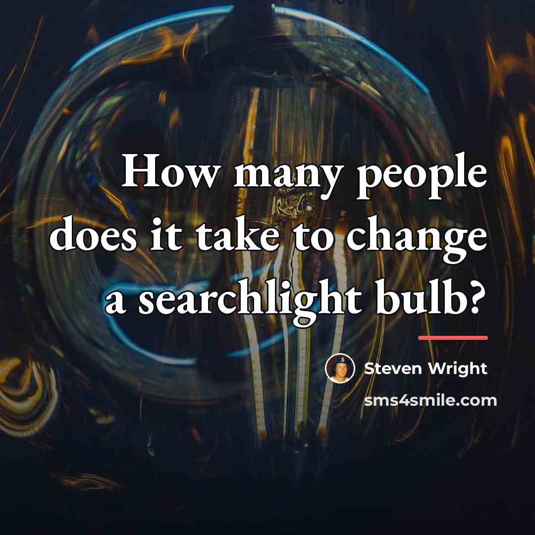 “How many people does it take to change a searchlight…” quote by Steven Wright