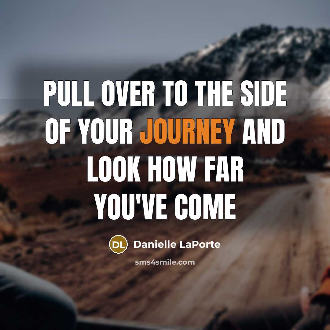 “Pull over to the side of your journey and look…” quote by Danielle LaPorte