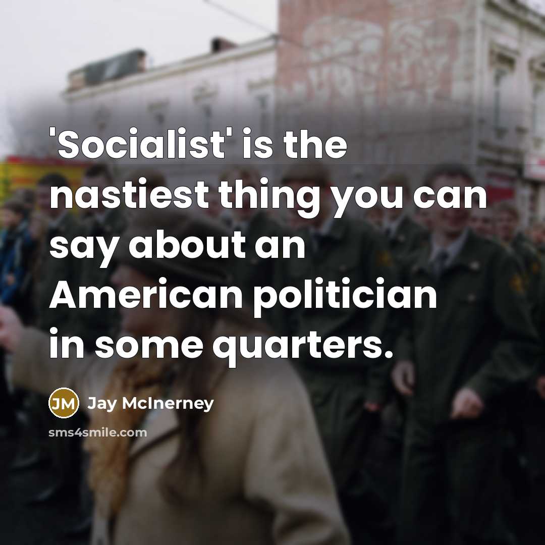 “'Socialist' is the nastiest thing you can say about an…” quote by Jay McInerney
