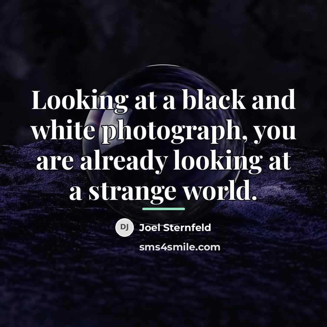 “Looking at a black and white photograph, you are already…” quote by Joel Sternfeld
