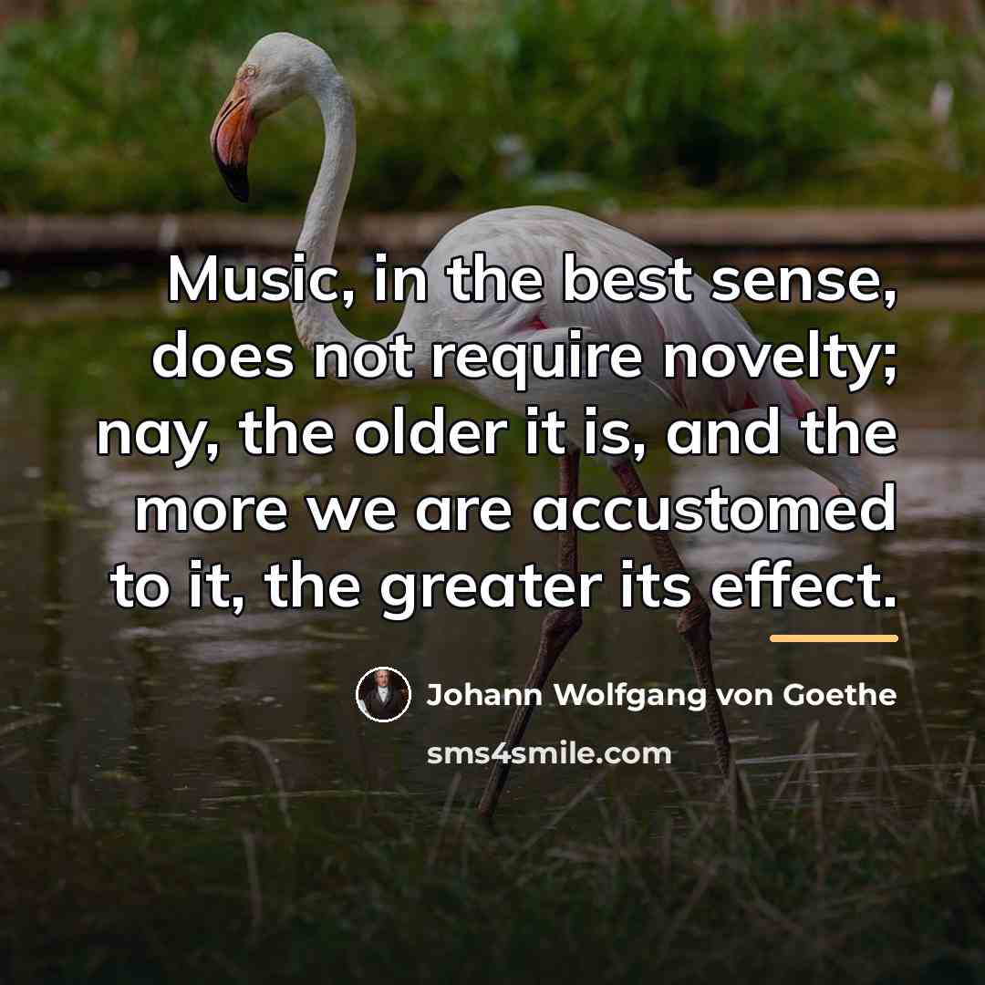 “Music, in the best sense, does not require novelty; nay,…” quote by Johann Wolfgang von Goethe