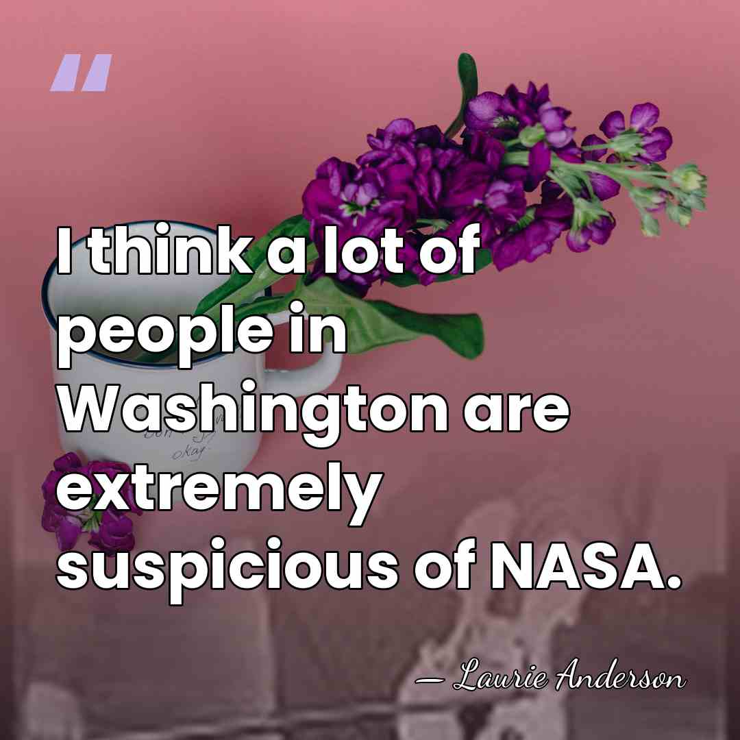 I think a lot of people in Washington are extremely suspicious of&hellip; - Laurie Anderson