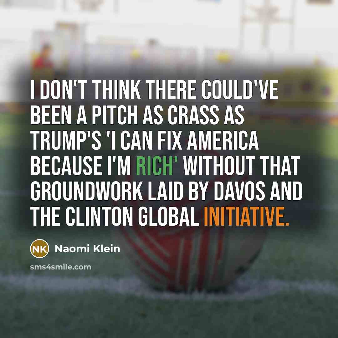 “I don't think there could've been a pitch as crass…” quote by Naomi Klein