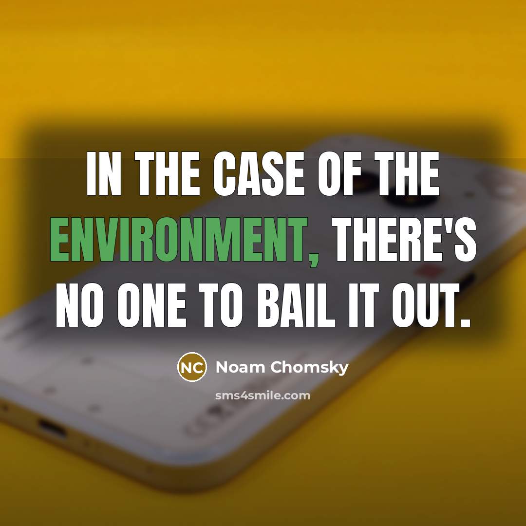 “In the case of the environment, there's no one to…” quote by Noam Chomsky