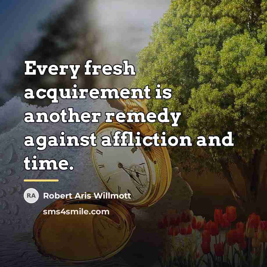 “Every fresh acquirement is another remedy against affliction and time.…” quote by Robert Aris Willmott