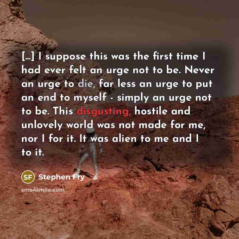 “[...] I suppose this was the first time I had…” quote by Stephen Fry
