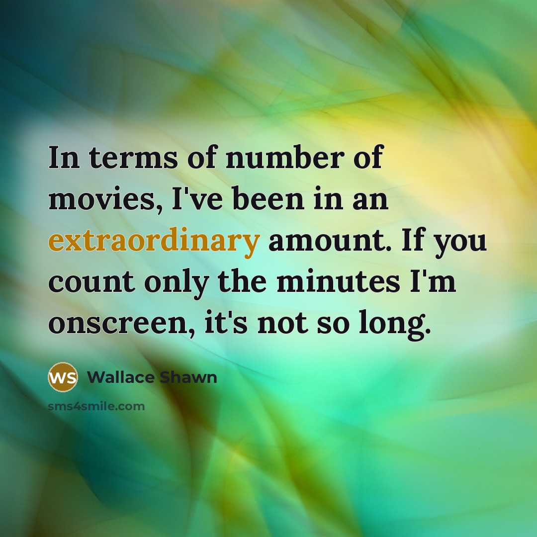 “In terms of number of movies, I've been in an…” quote by Wallace Shawn