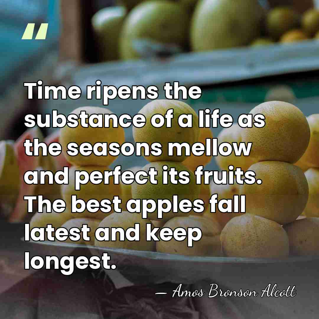 Time ripens the substance of a life as the seasons mellow and&hellip; - Amos Bronson Alcott