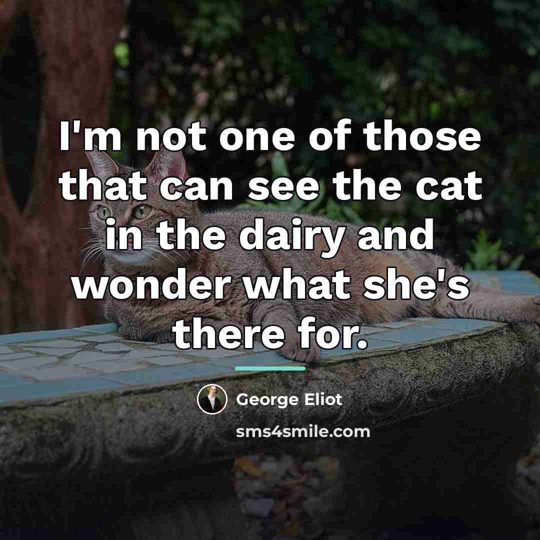 “I'm not one of those that can see the cat…” quote by George Eliot