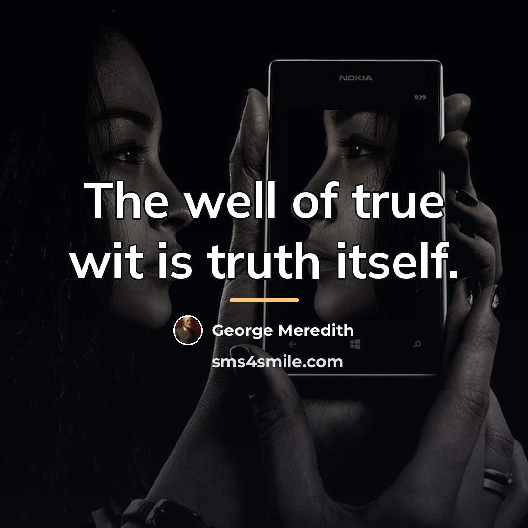 “The well of true wit is truth itself.…” quote by George Meredith