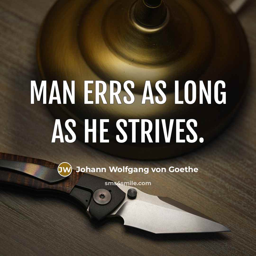“Man errs as long as he strives.…” quote by Johann Wolfgang von Goethe