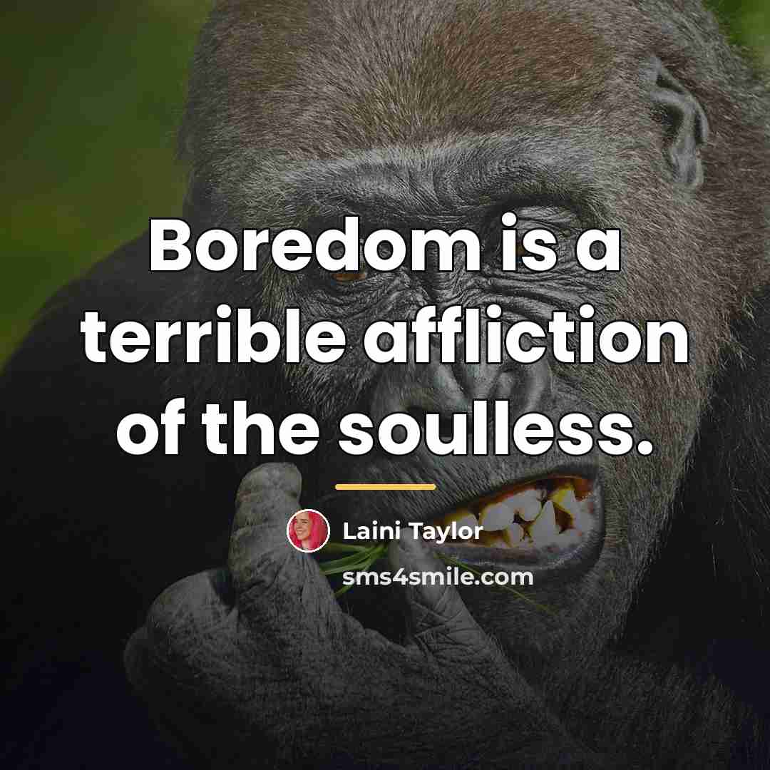 “Boredom is a terrible affliction of the soulless.…” quote by Laini Taylor