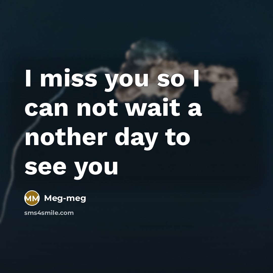 “I miss you so I can not wait a nother…” quote by Meg-meg