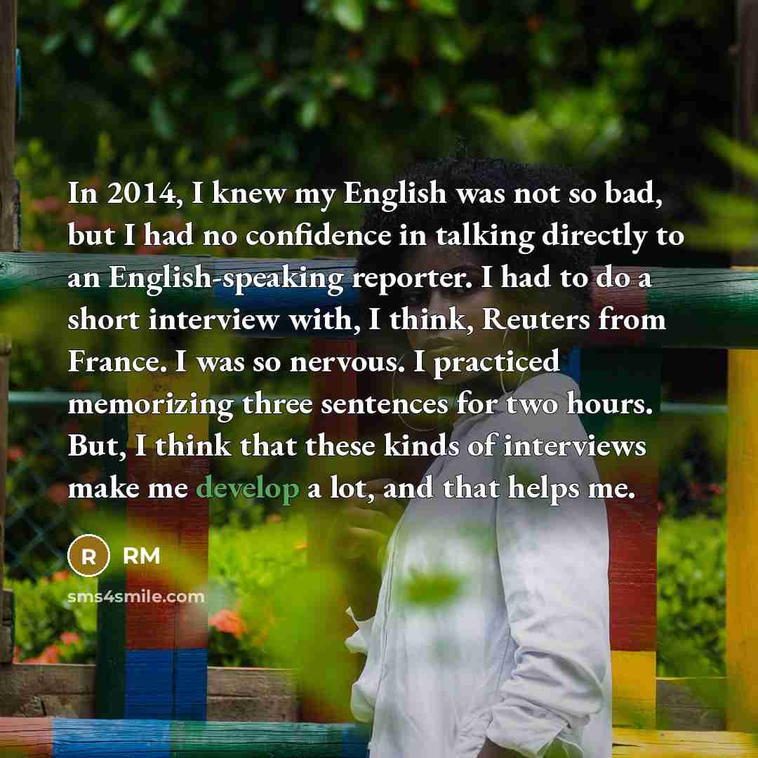 “In 2014, I knew my English was not so bad,…” quote by RM